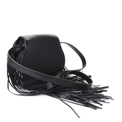 Chloe Calfskin Mini Marcie Round Fringe Crossbody Bag Black 3 of 11