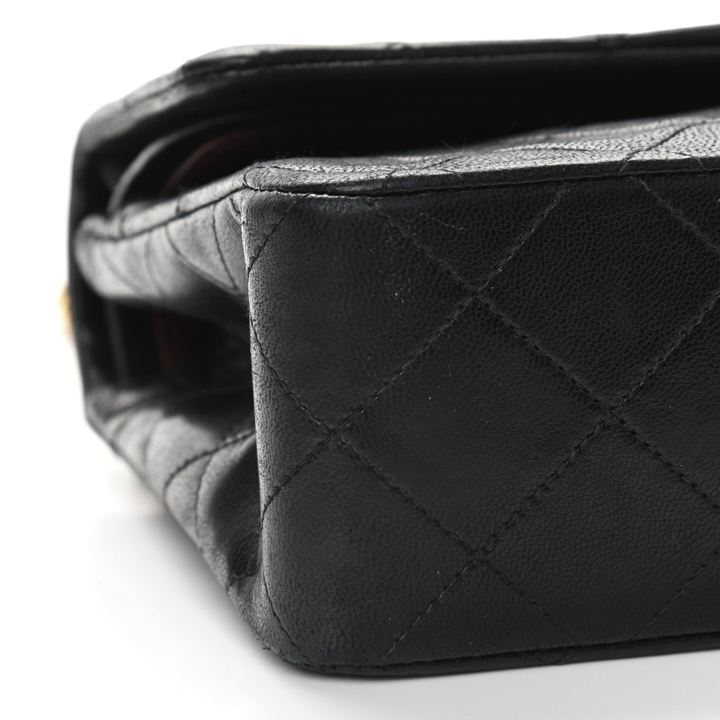 Lambskin Quilted Small Double Flap Black