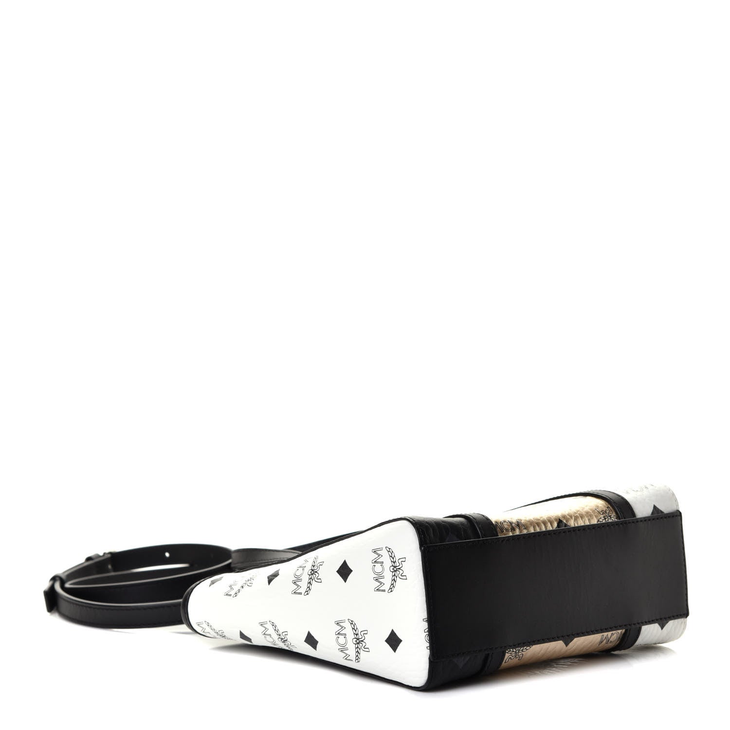 MCM Visetos Mini Toni Shopper Tote Gold 3 of 4