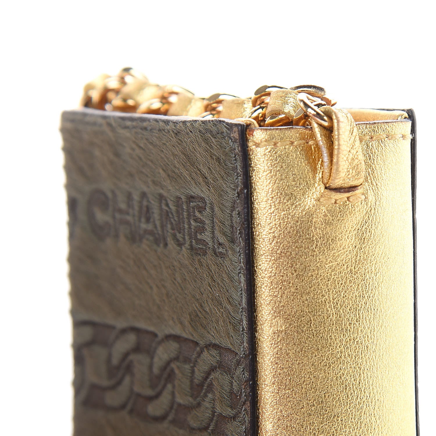 Chanel Lambskin Pony Hair Cigarette Case Green 10 of 10