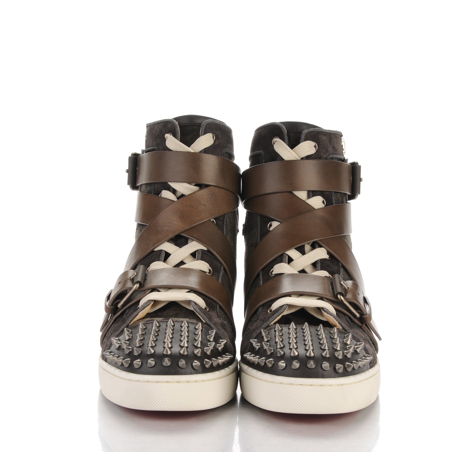 Christian Louboutin Flannel Snap Shoot Spikes Flat Mens Sneakers 43.5 2 of 8