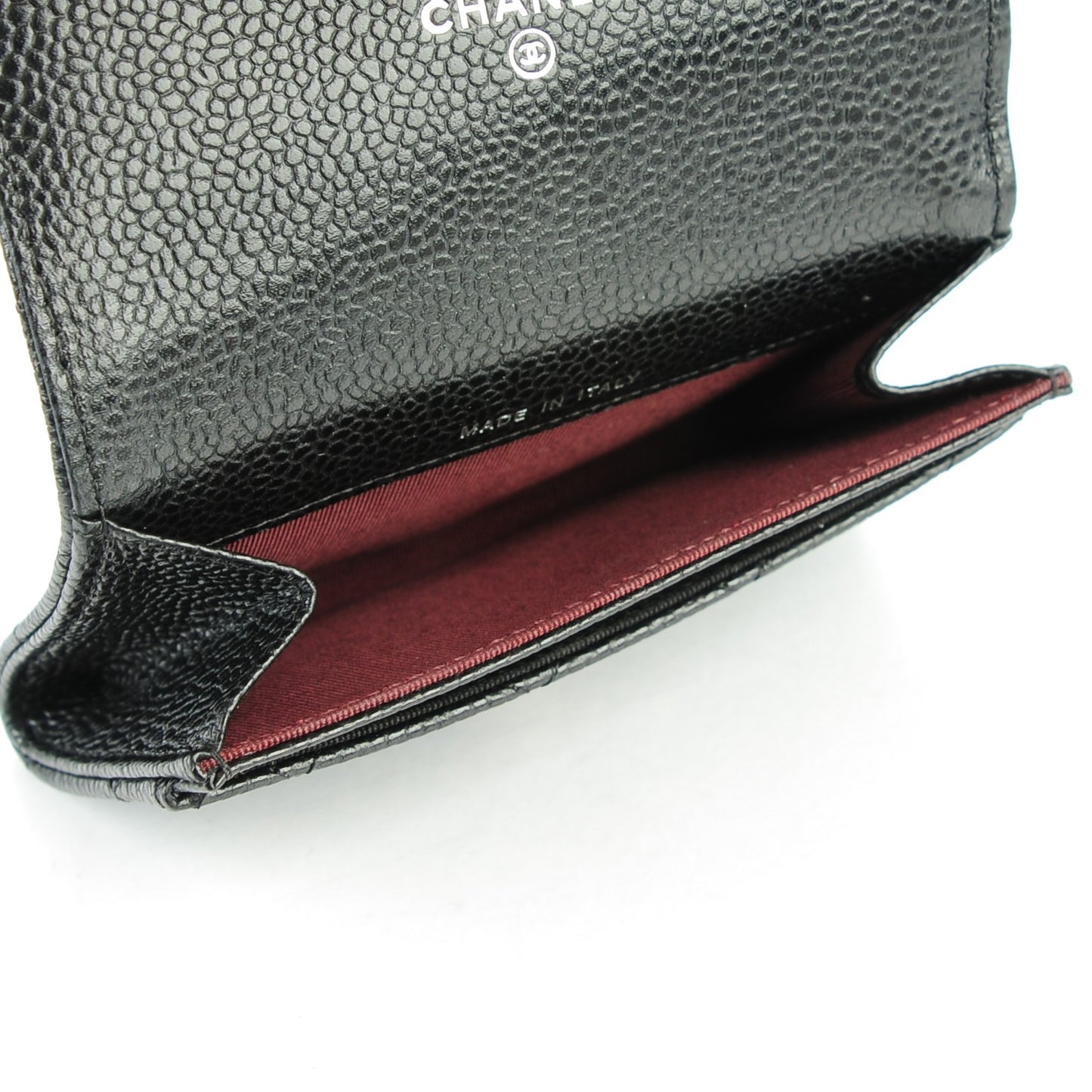 Caviar Quilted Flap Card Holder Black
