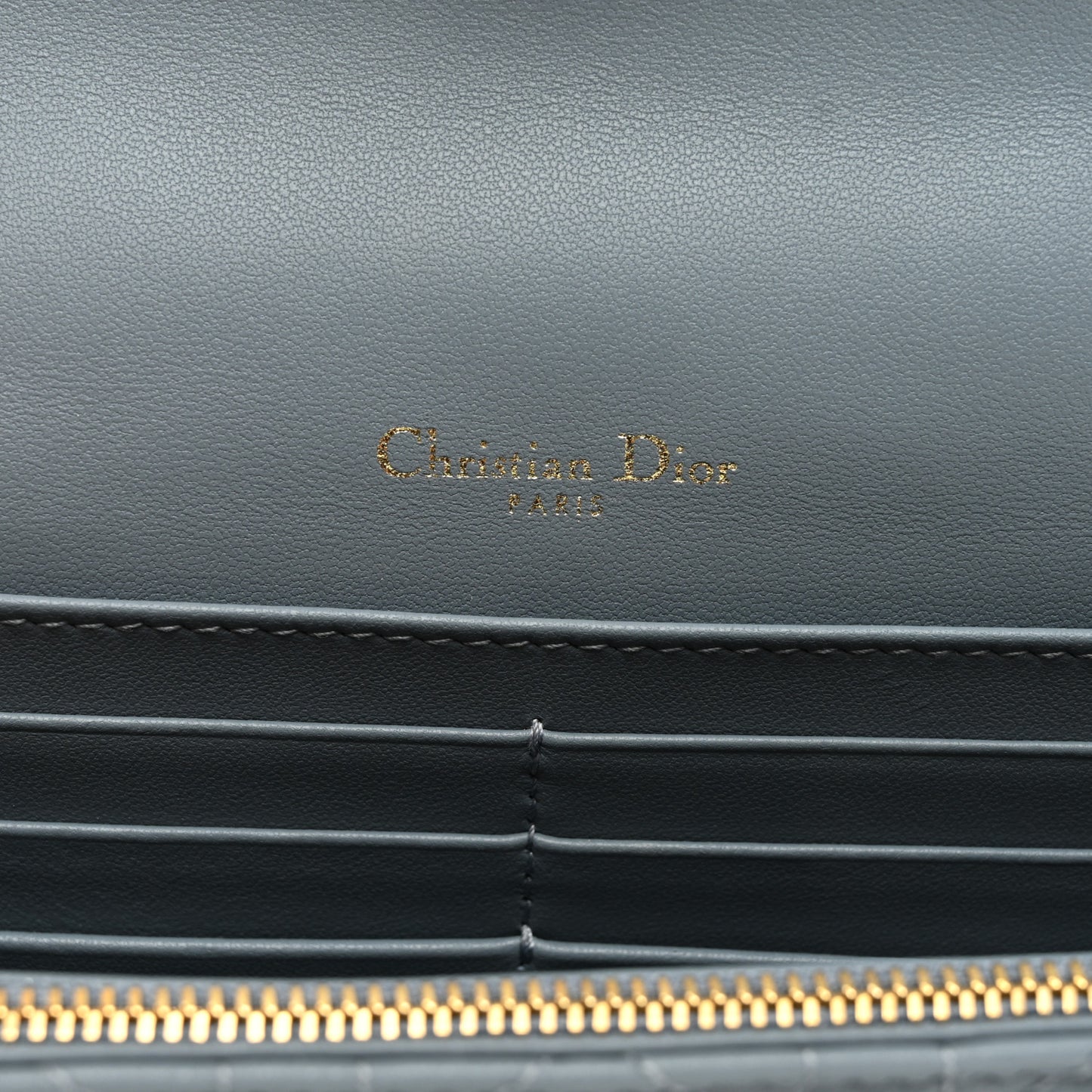Lambskin Cannage Lady Dior Chain Pouch Cloud Blue