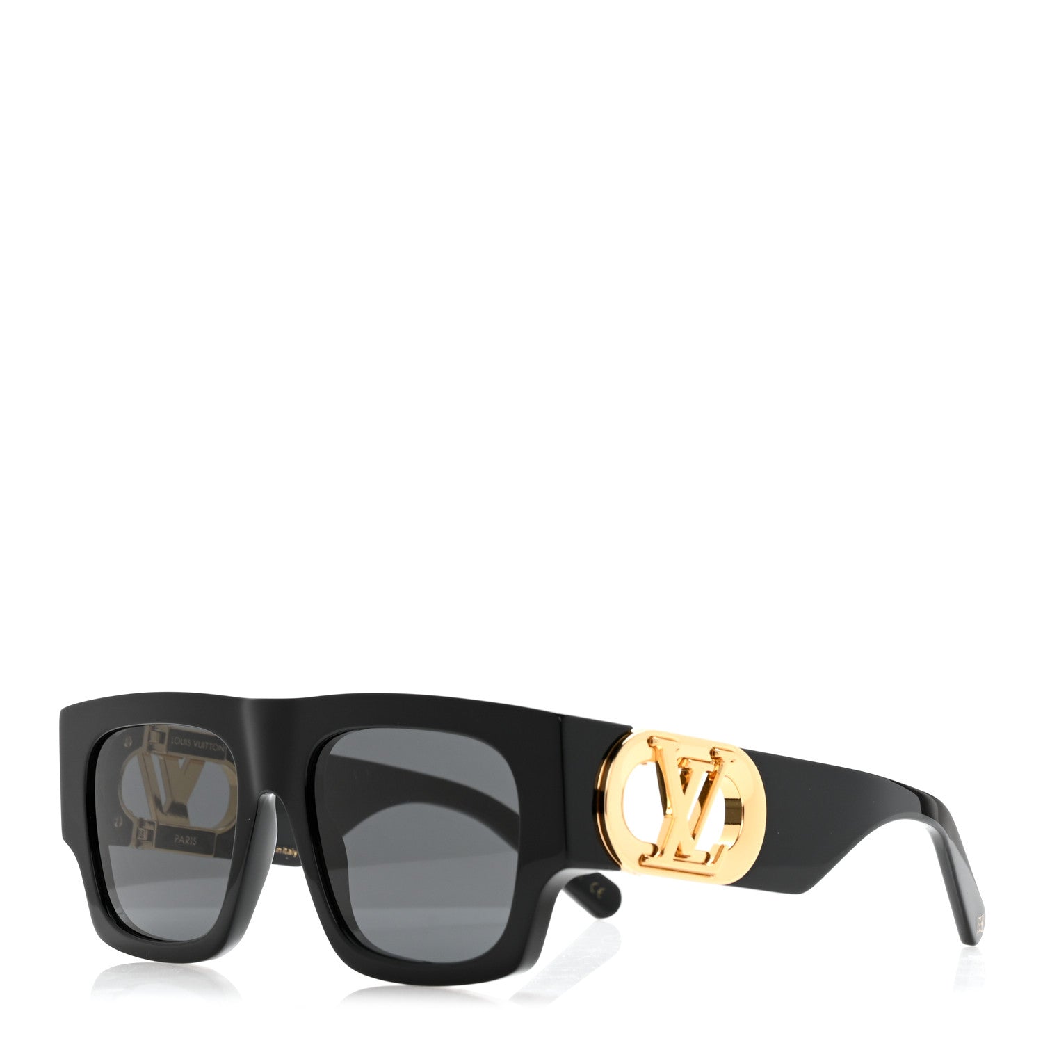 Louis Vuitton Acetate LV Link Square Sunglasses Z1478E Black 1 of 9
