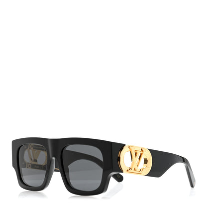 Louis Vuitton Acetate LV Link Square Sunglasses Z1478E Black 1 of 9