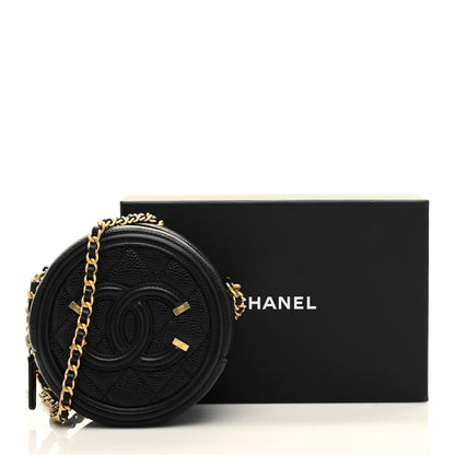Chanel Caviar Quilted Round Filigree Crossbody Black 8 of 8