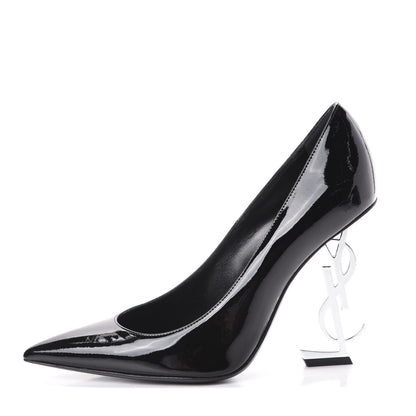 Saint Laurent Patent Opyum 110 Pumps 36.5 Black Silver 1 of 7