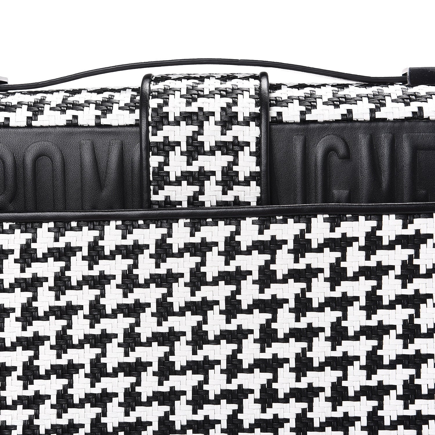 Christian Dior Lambskin Houndstooth Braided 30 Montaigne Flap Bag Black White 8 of 10