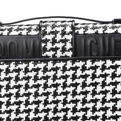 Christian Dior Lambskin Houndstooth Braided 30 Montaigne Flap Bag Black White 8 of 10