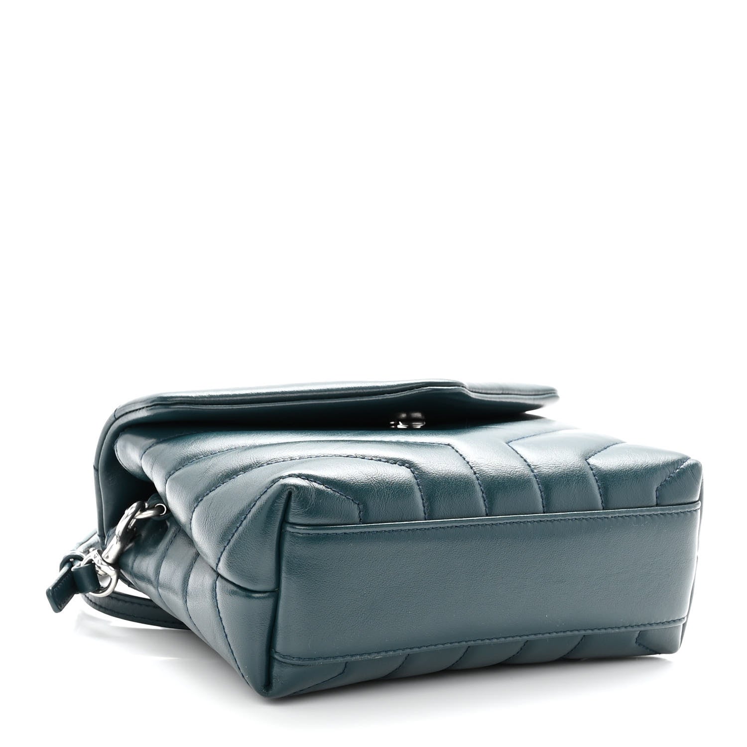 Saint Laurent Calfskin Y Quilted Monogram Toy Loulou Satchel Dark Green 4 of 11