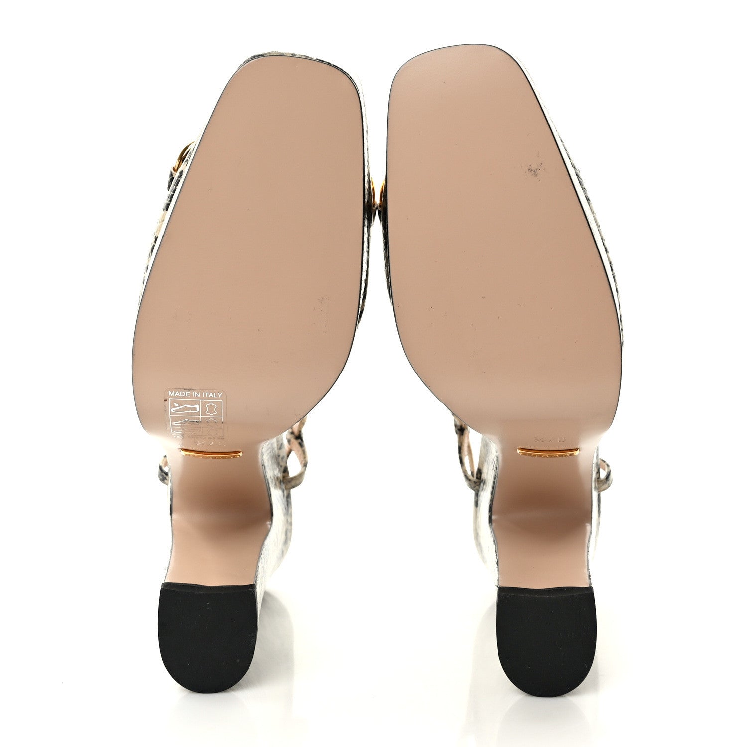 Gucci Calfskin Snakeskin Print Horsebit Platform 35/120mm Slingback Pumps 37.5 Beige Avana 5 of 8