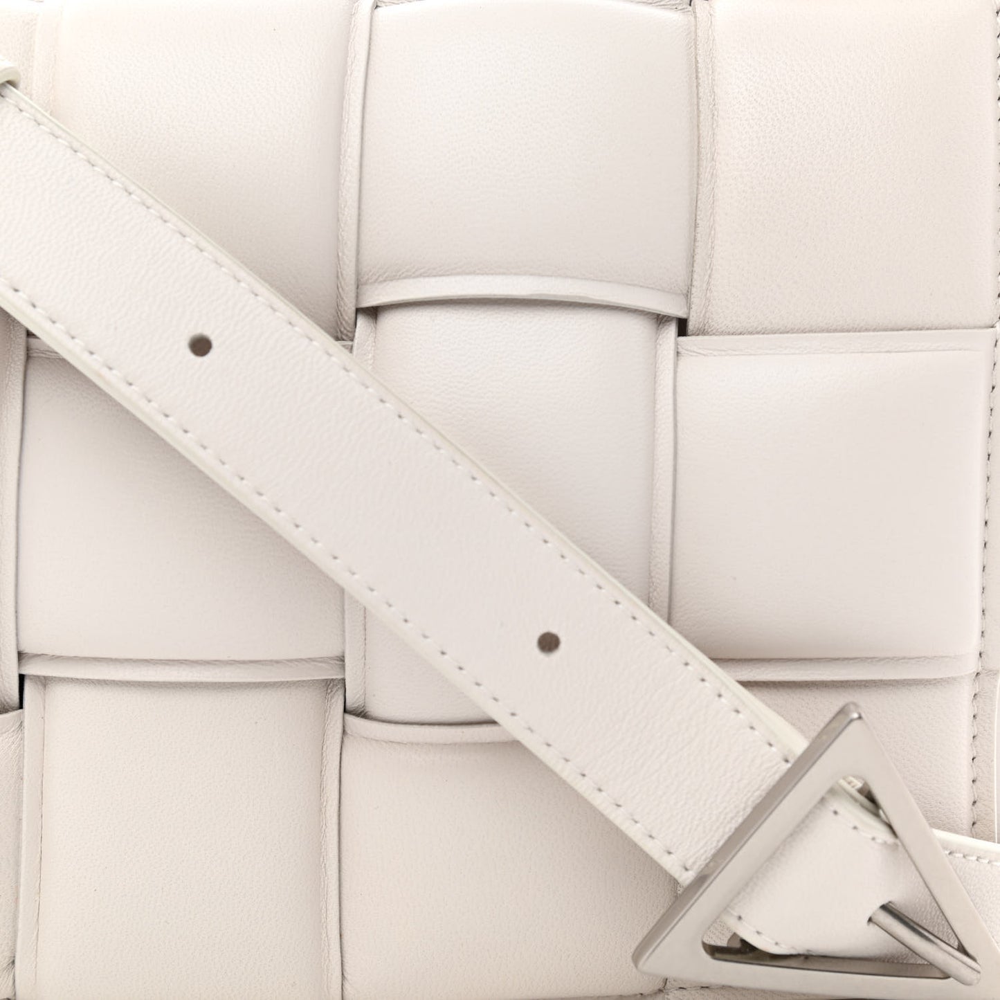 Nappa Maxi Intreccio Padded Cassette Crossbody Bag Chalk