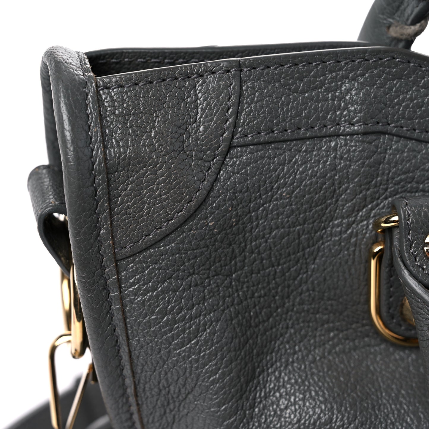 Chevre Gold Metallic Edge Hardware S City Gris Acier