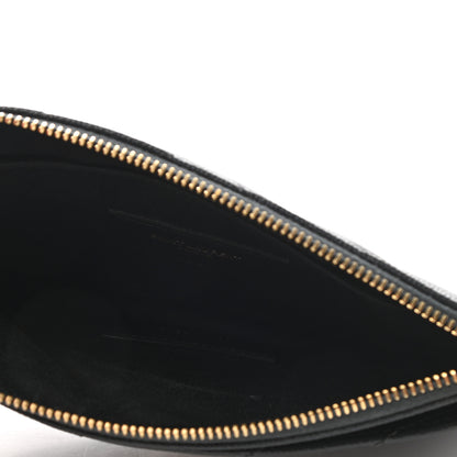 Saint Laurent Grain De Poudre Chevron Monogram Bill Pouch Storm 5 of 6