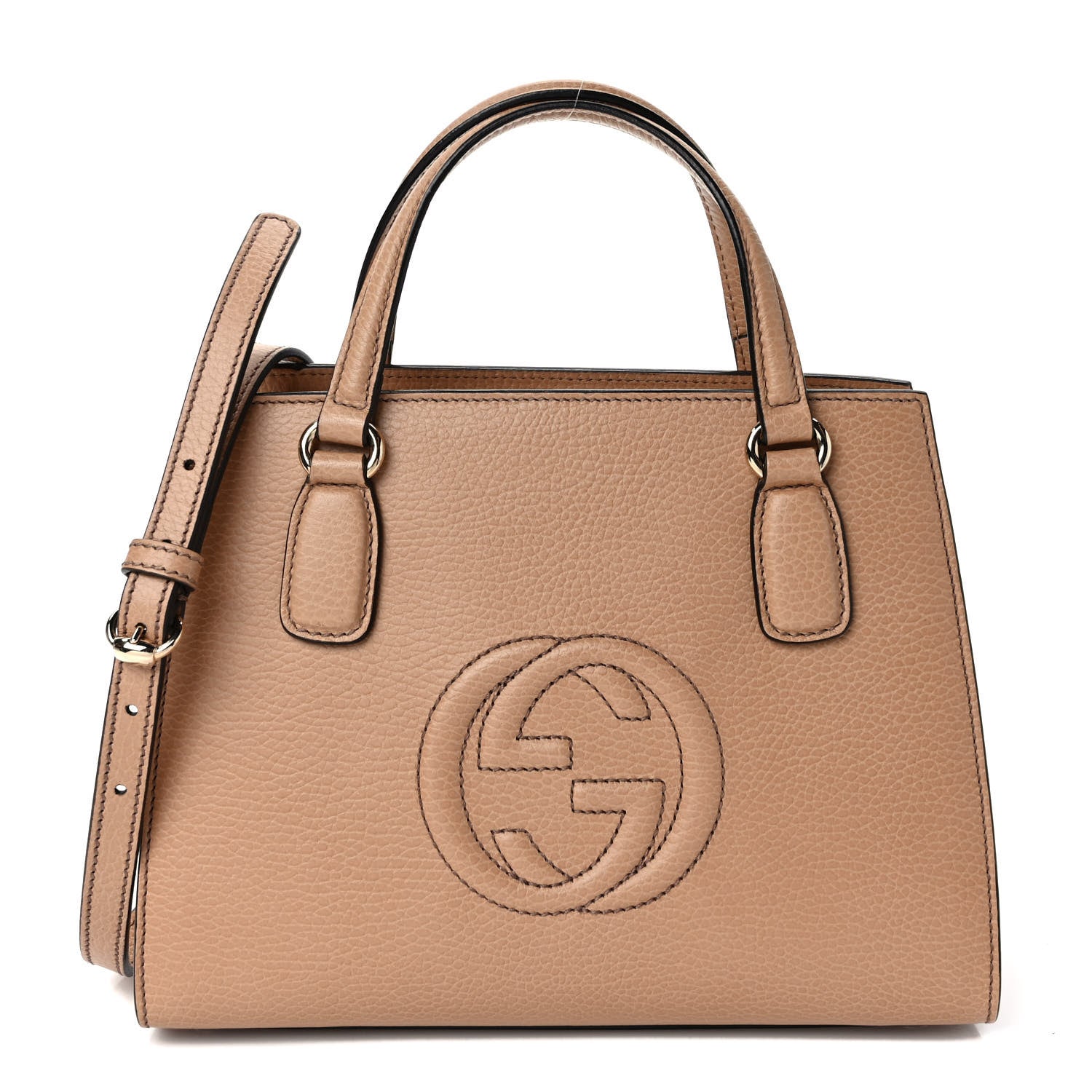 Gucci Dollar Calfskin Medium Soho Top Handle Satchel Camelia 1 of 12