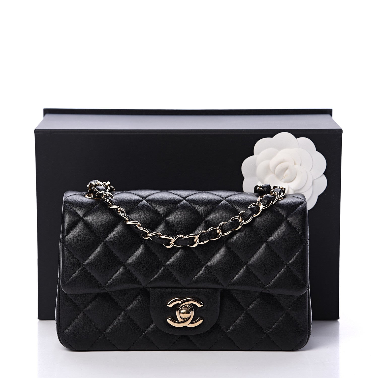 Chanel Lambskin Quilted Mini Rectangular Flap Black 10 of 10