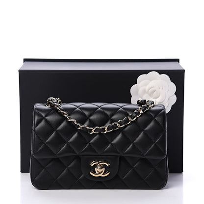 Chanel Lambskin Quilted Mini Rectangular Flap Black 10 of 10