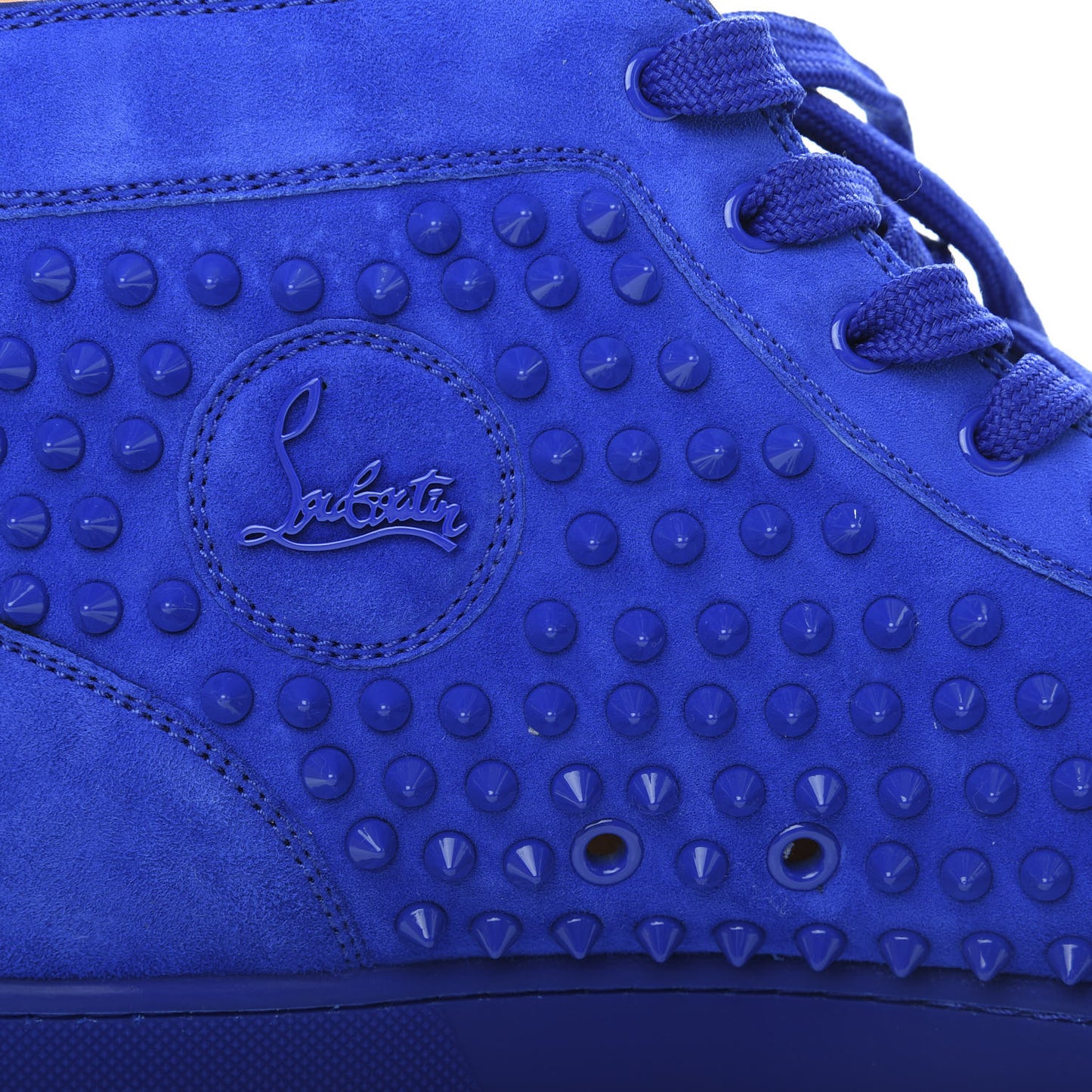 Suede Mens Louis Spikes Flat Sneakers 45 Electric