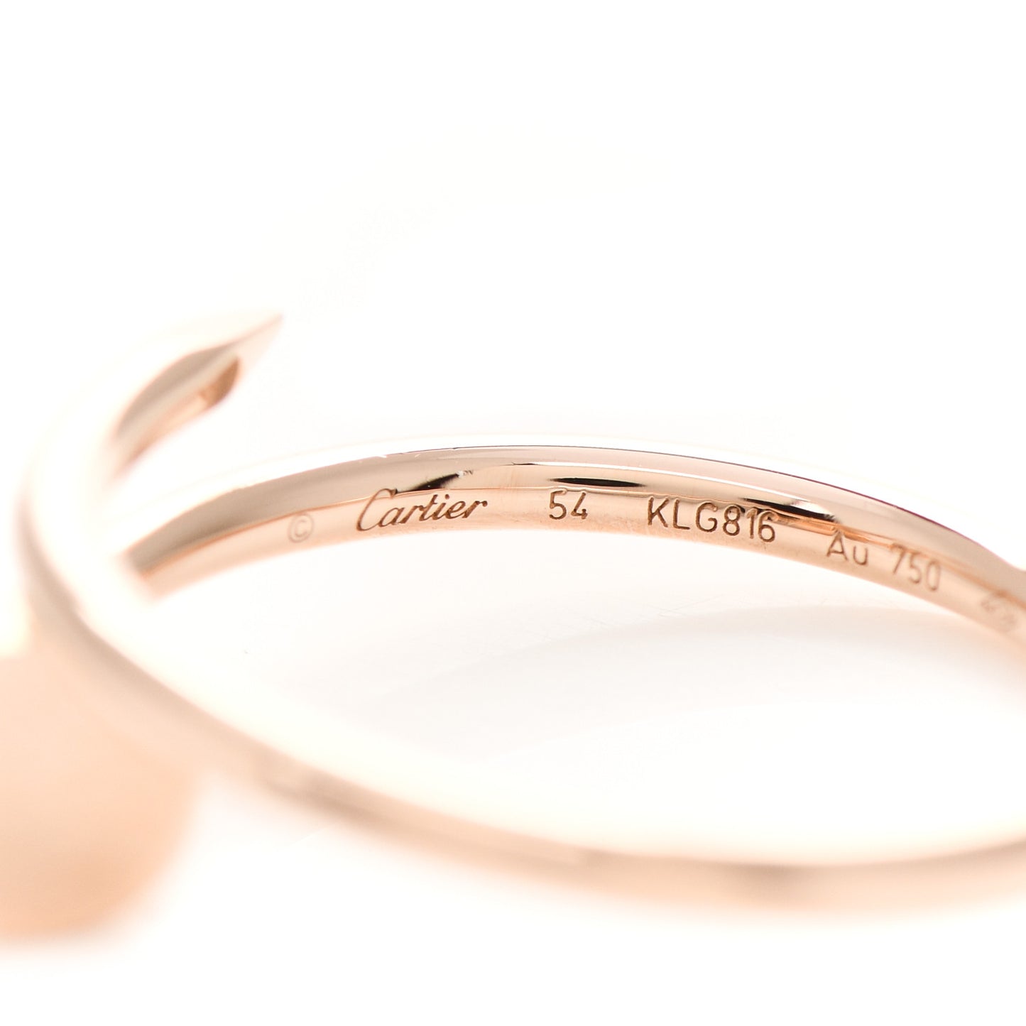 18K Pink Gold Small Juste Un Clou Ring 54 6.75