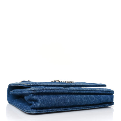 Chanel Denim Quilted Chanel 19 Wallet On Chain WOC Blue 5 of 10
