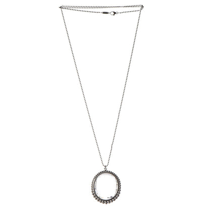 Tiffany Sterling Silver Crystal Ziegfeld Oval Pendant Necklace 4 of 7