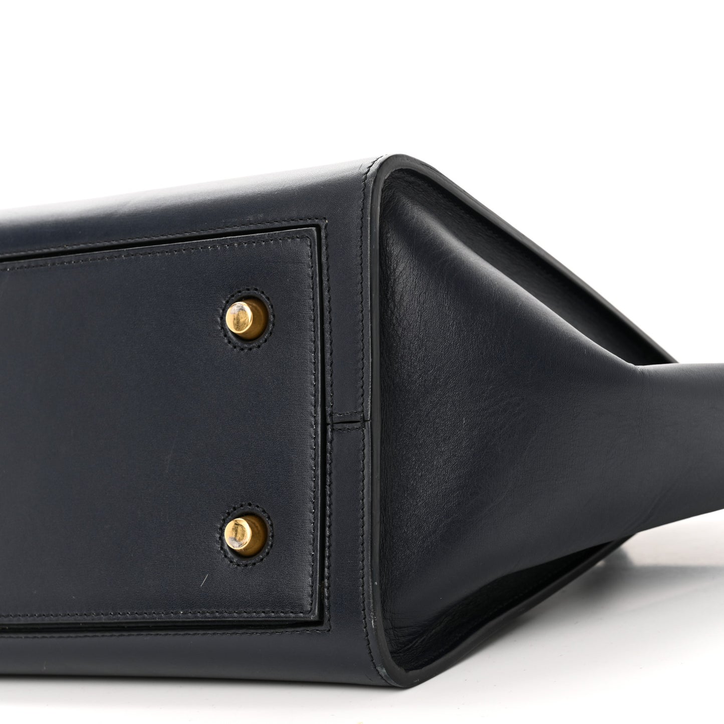 Smooth Calfskin Small Tie Knot Tote Navy Blue