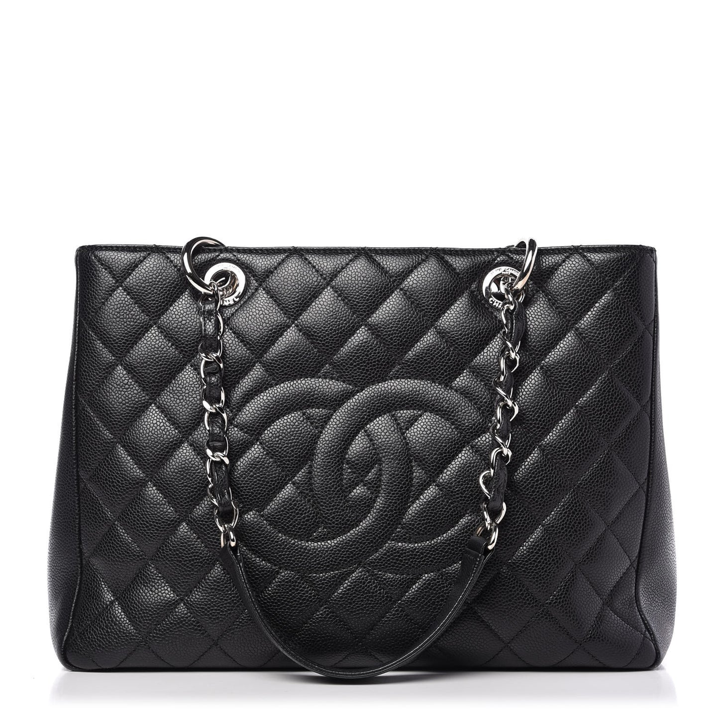 Caviar Quilted Grand Shopping Tote GST Black