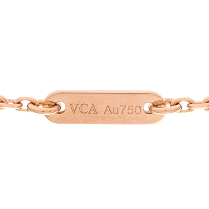 Van Cleef & Arpels 18K Rose Gold Carnelian Sweet Alhambra Pendant Necklace 5 of 6