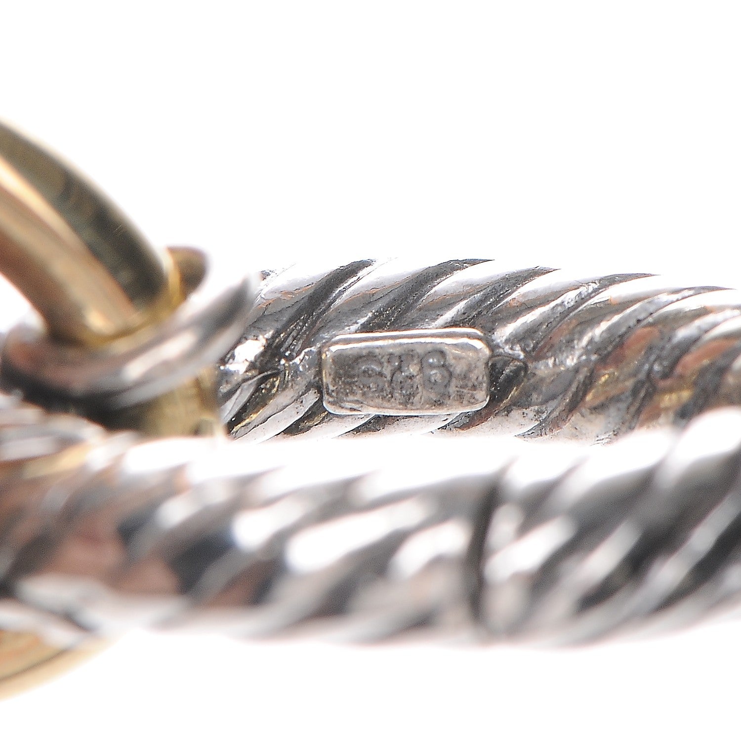 David Yurman Sterling Silver 18K Yellow Gold 17mm Extra Large Oval Link Bracelet 5 of 5