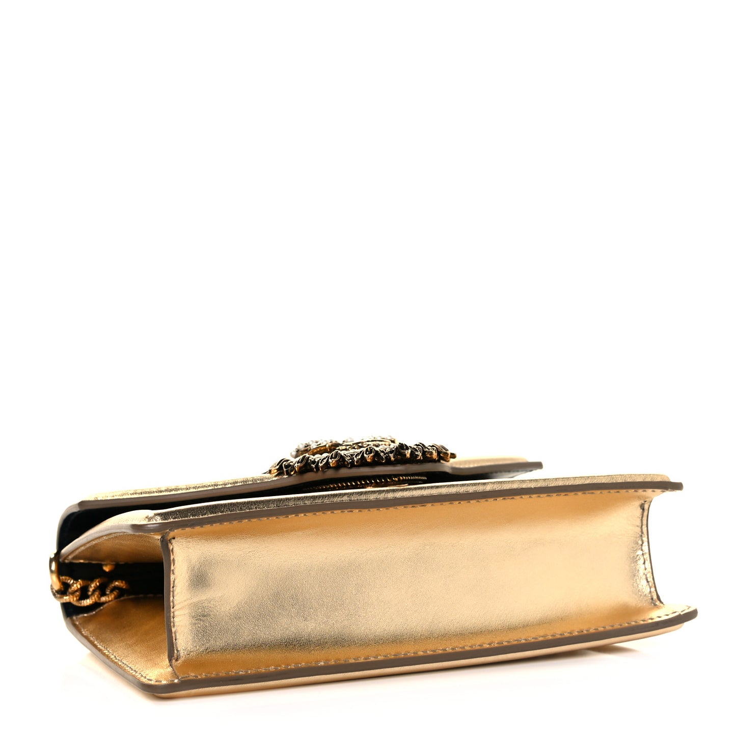 Smooth Calfskin Devotion Envelope Top Handle Bag Gold