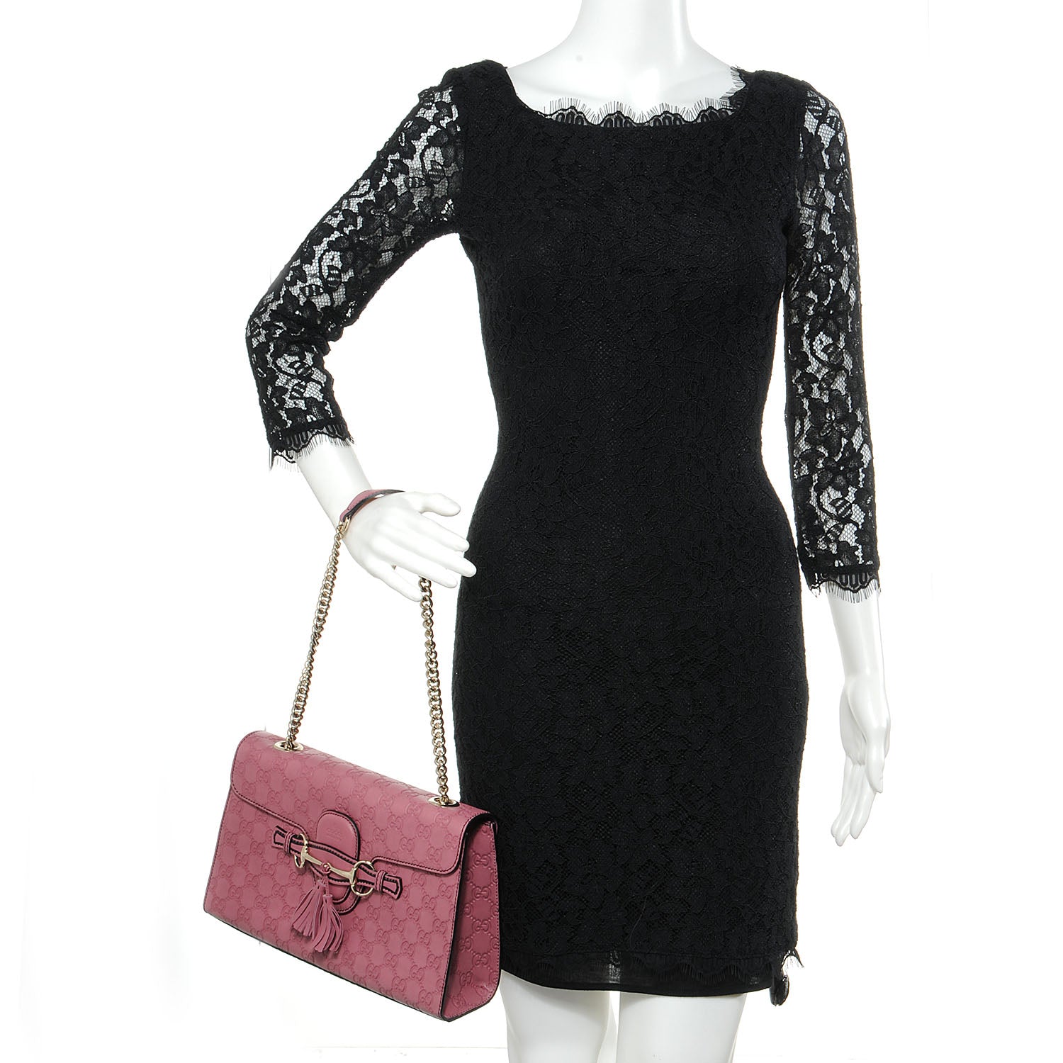 Gucci Guccissima Medium Emily Chain Shoulder Bag Peonia Flower 2 of 9