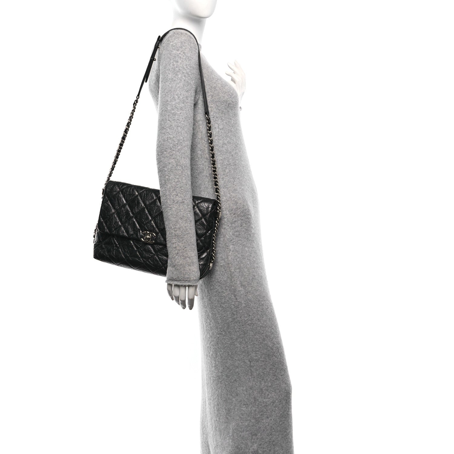 Chanel Crackled Aged Calfskin Big Bang Flap Black 2 of 10