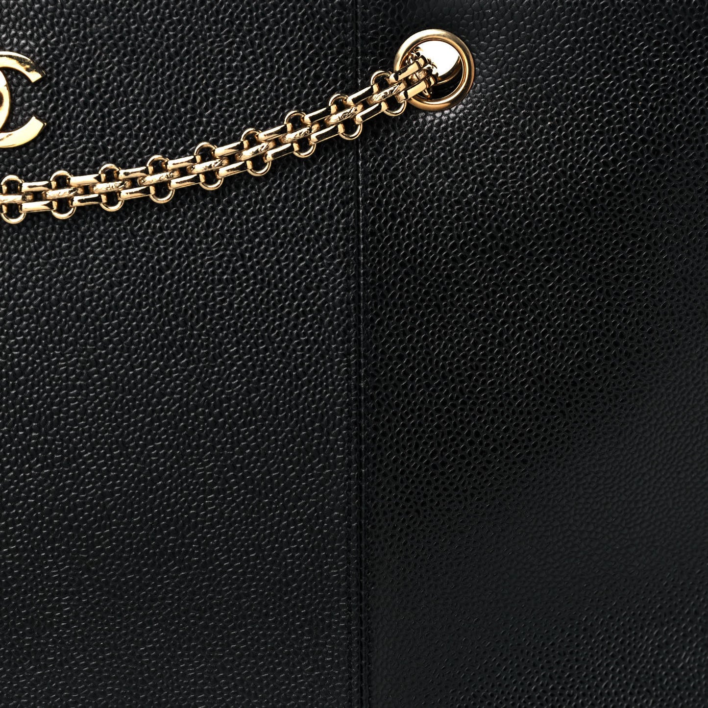 Grained Calfskin Bijoux Chain Shoulder Bag Black
