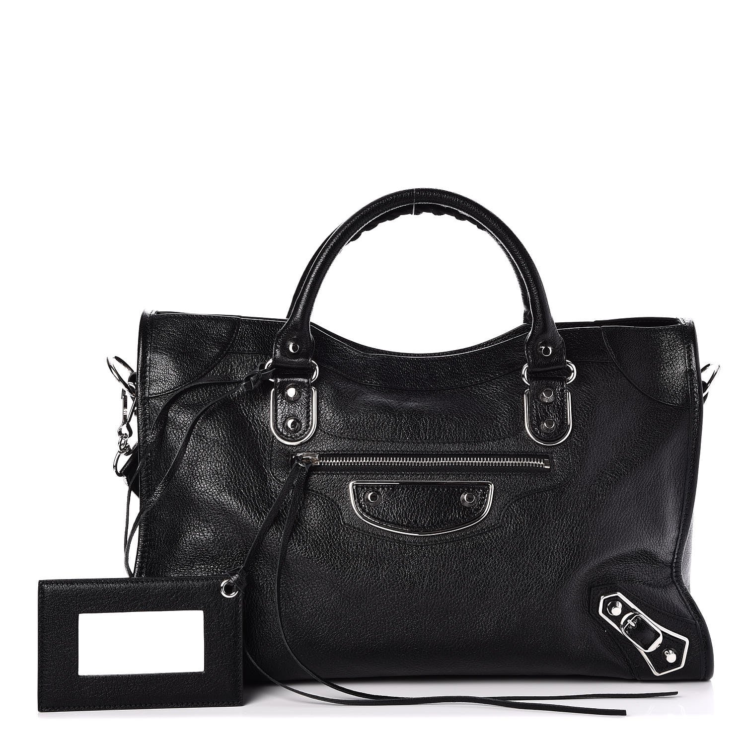 Balenciaga Chevre Silver Metallic Edge Hardware City Black 1 of 8