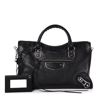 Balenciaga Chevre Silver Metallic Edge Hardware City Black 1 of 8