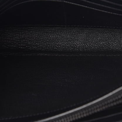 Saint Laurent Grain De Poudre Matelasse Chevron Monogram Chain Wallet Black 8 of 10