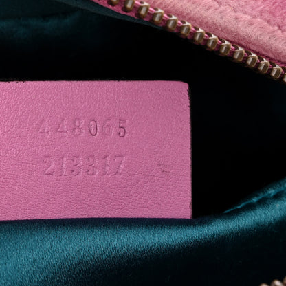 Gucci Velvet Matelasse Marquise Crystals Mini GG Marmont Chain Shoulder Bag Malva 7 of 12