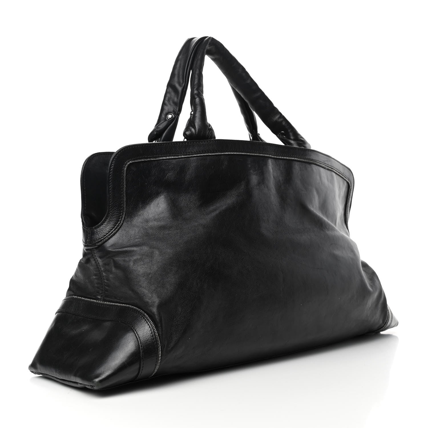 Chanel Lambskin East West Soho Shopper Black 3 of 11