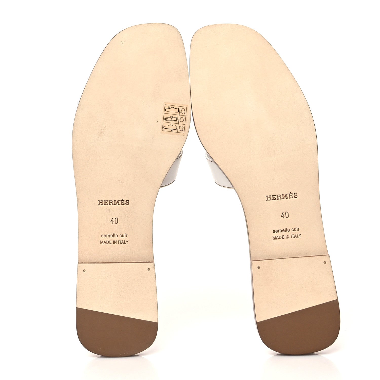 Hermes Box Calfskin Oran Sandals 40 White 5 of 8
