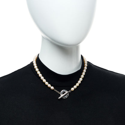 Tiffany Sterling Silver Pearl Strand Toggle Necklace 2 of 5