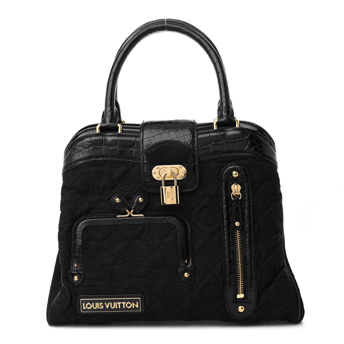 Monogram Silk Pony Hair Alligator Trim Linda Black