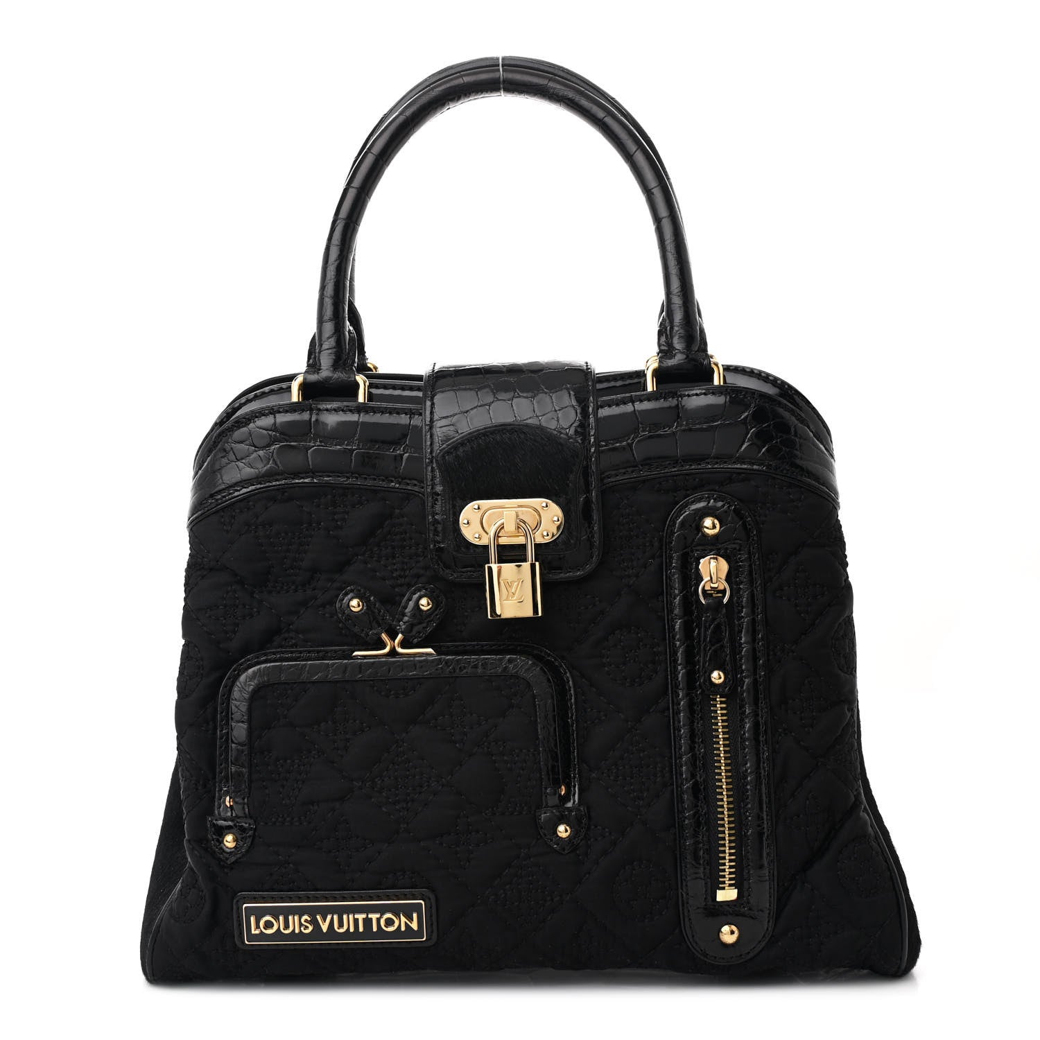 Louis Vuitton Monogram Silk Pony Hair Alligator Trim Linda Black 1 of 10
