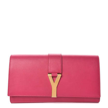 Saint Laurent Calfskin Classic Y Ligne Clutch Fuchsia 1 of 11
