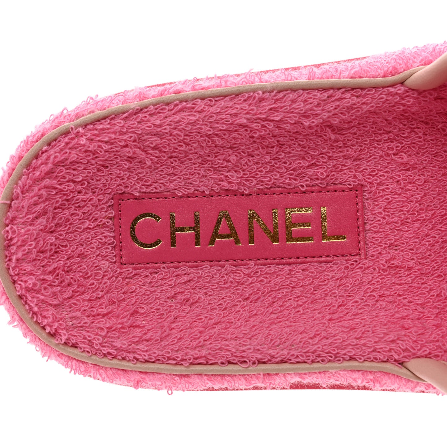 Fabric Lambskin Stitched Resin CC Mules 39.5 Pink Light Pink