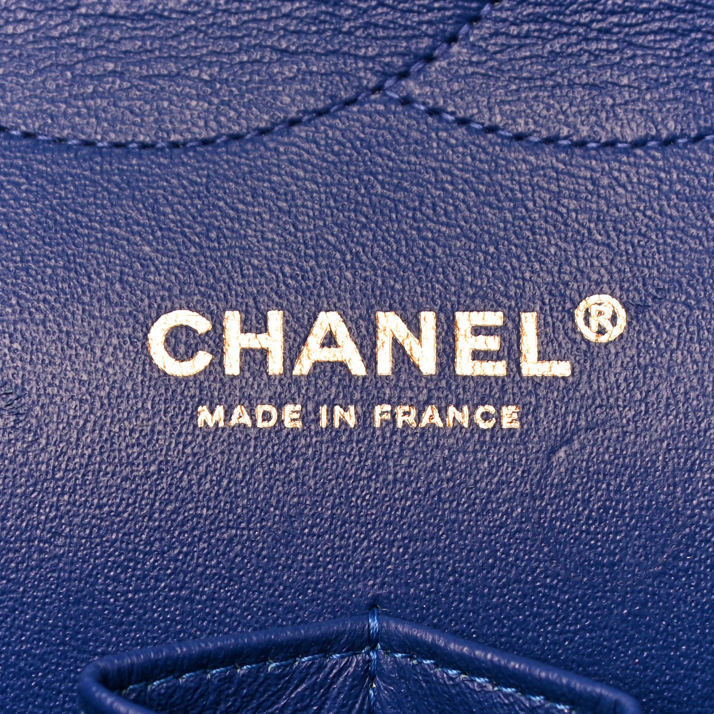 Lambskin Quilted Jumbo Double Flap Blue