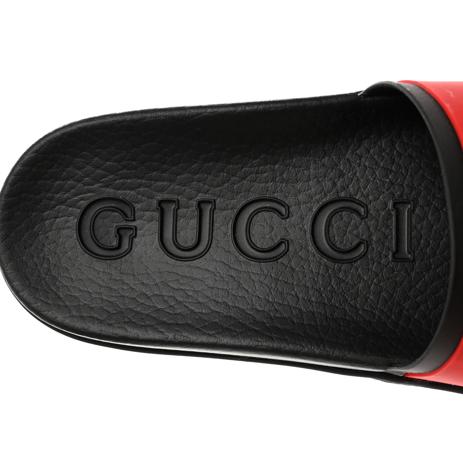 Gucci Rubber Web Womens Interlocking G Slide Sandals 39 Black Green Red 6 of 9