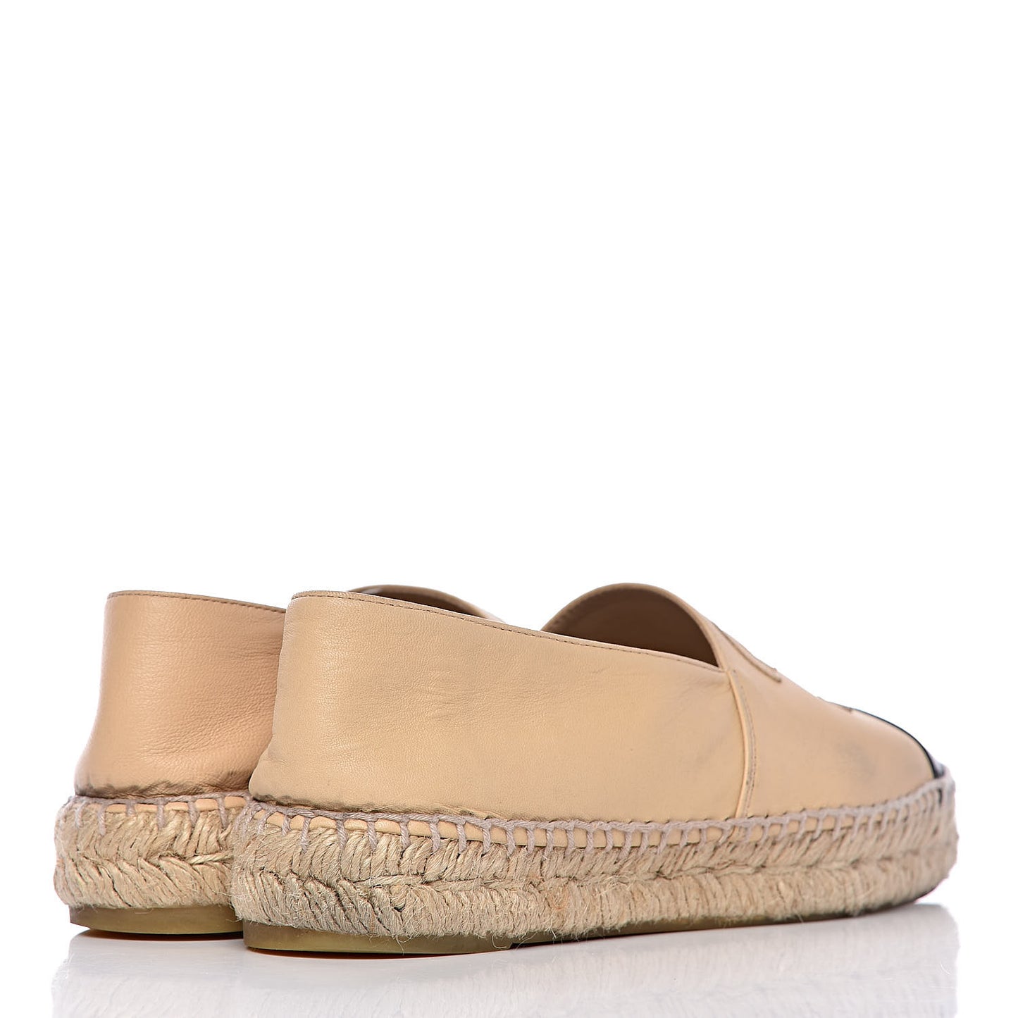 Lambskin CC Espadrilles 38 Beige Black