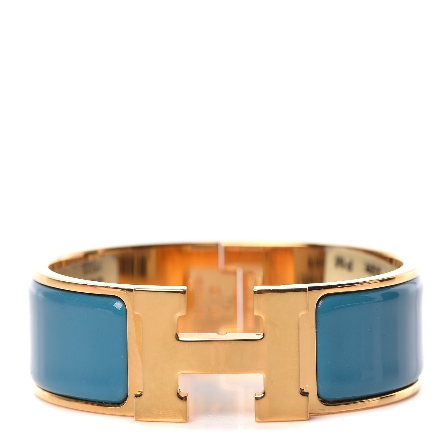 Hermes Enamel Wide Clic Clac H Bracelet PM Bleu Indien 1 of 4