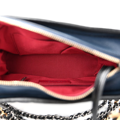 Chanel Aged Calfskin Quilted Small Gabrielle Hobo Navy Black 5 of 10