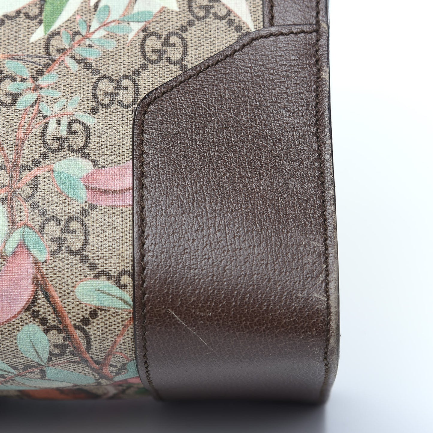 GG Supreme Monogram Tian Web Vertical Tote Beige Multicolor New Acero